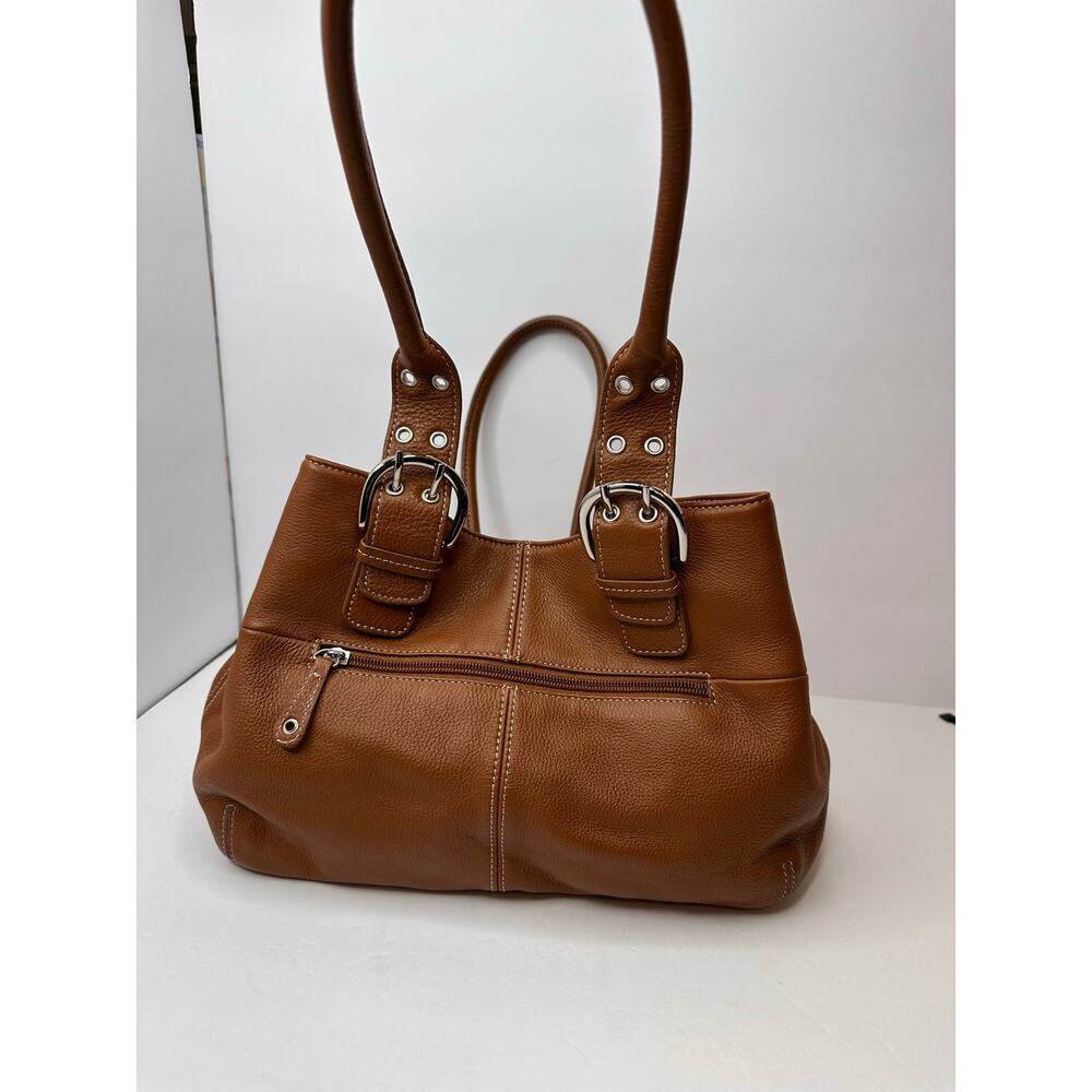 Tignanello Genuine Leather Shoulder Satchel Bag Classic Tan/Brown - Picture 3 of 7